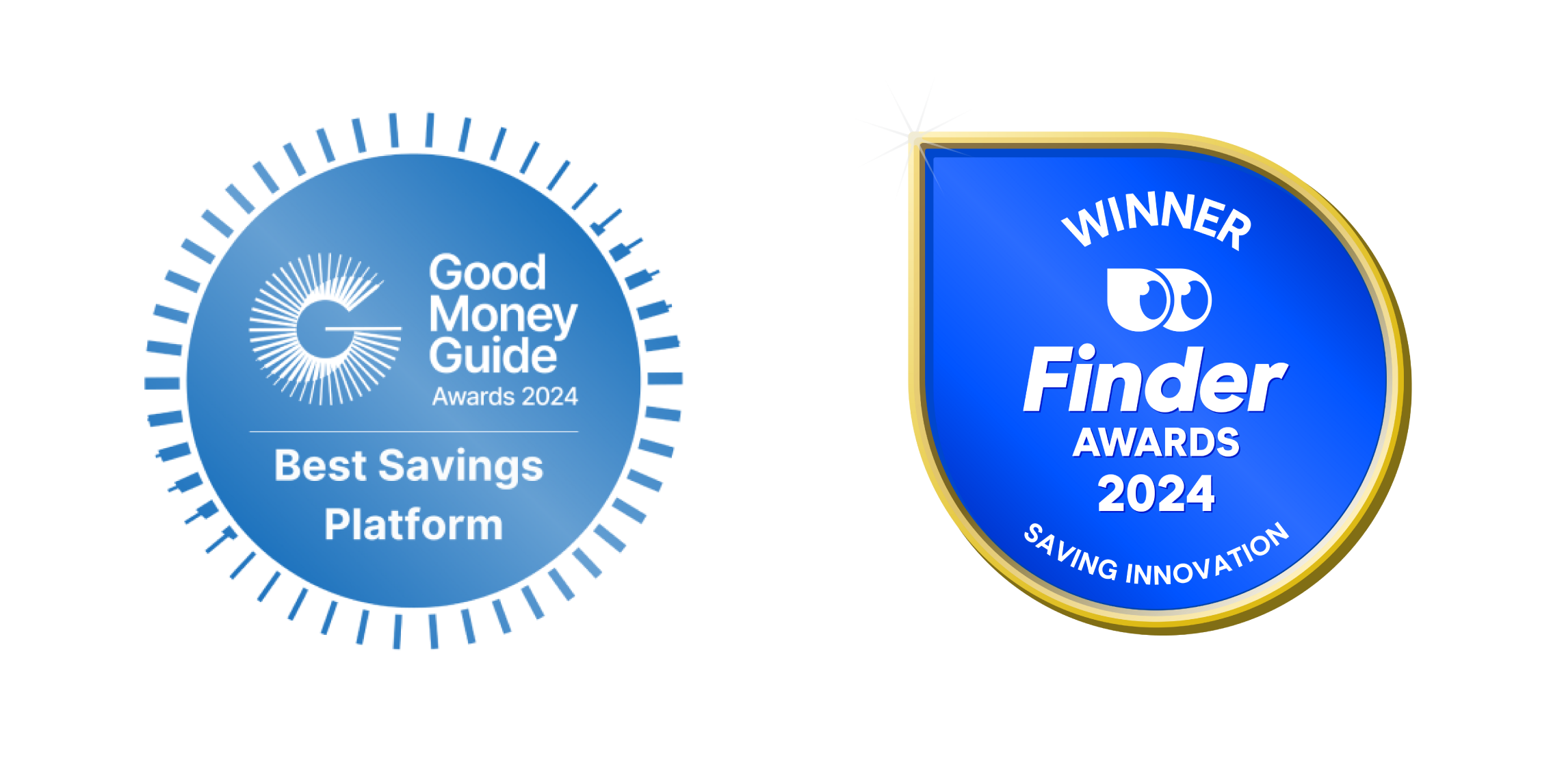 Good Money Guide Awards 2024 Best Savings Platform and Finder Awards 2024 Savings Innovation Winner