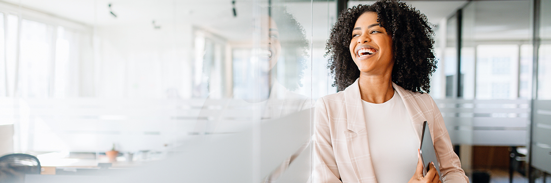 professional looking woman smiling