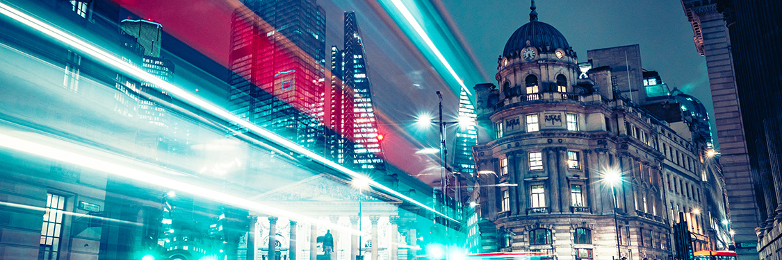 london street in the night with abstract lights