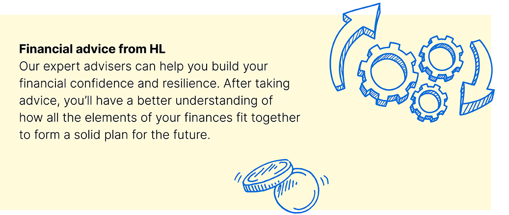 Financial Advice from HL: Our expert advisers can help you build your financial confidence and resilience. After taking advice, you’ll have a better understanding of how all the elements of your finances fit together to form a solid plan for the future.